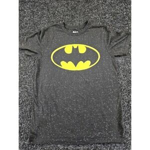 Batman DC Comics Graphic T-Shirt Womens Large Charcoal Black Speckle Space Dye